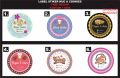 stiker cookies / label makanan bentuk bulat / label cookies. 