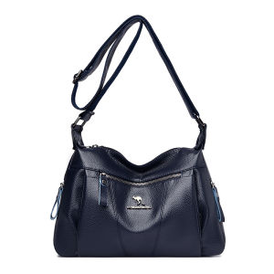 Large Capacity Soft Leather Crossbody Bag for Middle-Aged Women Single Shoulder Fashion Trend Casual Style Handbag Purse