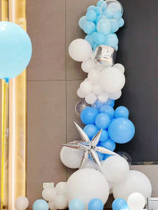 Quả Bong Bóng Sinh Nhật Màu Xanh Nhạt Trắng 5 Inch 10 Inch 12 Inch 18 Inch Macaron Blue Bóng Bơm Không Khí Trang Trí Không Khí