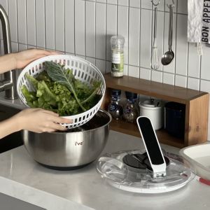 Bộ Rót Rau Quả Bằng Thép Không Gỉ Dùng Tay Bộ Đựng Thực Phẩm Đa Năng Để Rửa Rau Quả Và Loại Bỏ Nước Từ Hàn Quốc