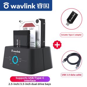 Wavlink | USB External Hard Drive Enclosure For Phone Notebook Computer Mechanical SSD Dual Drive Off-line Copy