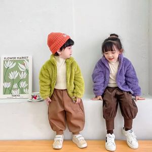 ใหม่ เสื้อแจ็กเก็ต เสื้อกันหนาวเด็ก ผ้าฟลีซผ้าขนบุ หนา นุ่ม สําหรับเด็กผู้หญิง และเด็กผู้ชาย-Goya150