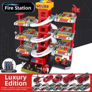XIDIQI | Inertia Powered Firetruck & Construction Toy Car Set for Boys 3-4 Years