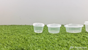 (SINGAPORE STOCK) (50/100 Pcs) Disposable Plastic Sauce cup Mini Cup Round Food Saucer Container with Lid 1oz/1.5oz/2oz