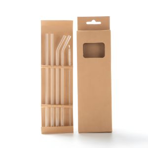 KAPEKANZ หลอดแก้วใส ชุดหลอดแก้ว หลอดแก้ว 4 ชิ้น และแปรงทําความสะอาด 1 ชิ้น ทนอุณหภูมิสูง ทนความร้อนต่ํา เป็นมิตรกับสิ่งแวดล้อม ใช้ซ้ําได้ หลอดตรง หลอดงอ แปรงล้างหลอด