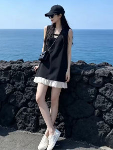 SENWA | Đầm Mini A-line Không Tay Màu Đen