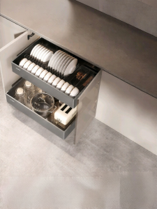 HIGOLD | Door Opening Pot & Dishware Cabinet Organizer Drawer Double Layer