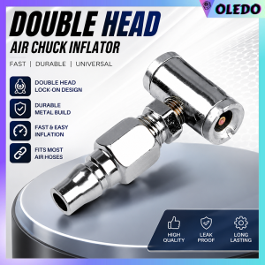 OLEDO Tire Inflator Nozzle Single Double-head Tyre Air Inflator Nozzle Steel Hand-operated Inflator Rod For Truck Car