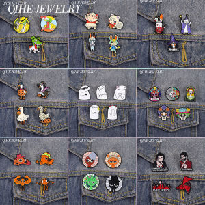 2-5pcs/set Cartoon Anime Movies Enamel Pin Cute Sheep Magical Cat Rabbit Game Inspiration Badge Lapel Brooch Jewelry Gift Friend