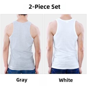Lansha Mens Tank Top Thin Pure Cotton Summer Sport Base Layer Sleeveless Sweatshirt Full Cotton Barrier Q
