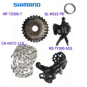 SHIMANO | SHIMANO Tourney 7 Speed Groupset Include M315 Shifter TY300 Rear Derailleur HG200 TZ500 Cassette Sprocket 28T 34T HG71 Chain