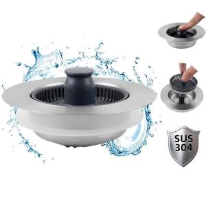 Stainless Steel Kitchen Sink Drain Filter Vegetable Washing Basin Leak Plug Dishwashing Sink Universal Bounce Core Filter