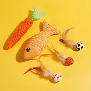 Interactive Cat Toy Wave Fish Teaser Stick Chew Resistant Durable Pet Supplies for Kittens And Cats to Play And Have Fun
