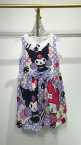 ชุดเดรส Sanrio คอสเพลย์ แขนกุด ลายการ์ตูนอนิเมะ Kuromi สีม่วง สถานที่เหมาะกับเด็กผู้หญิง ปาร์ตี้ฮาโลวีน