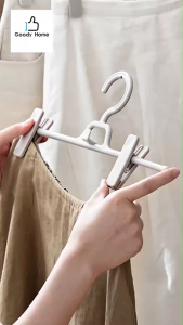 Goody Home ไม้แขวนแบบตัวหนีบ หนีบกางเกง กระโปรง สามารถแขวนต่อกันได้ประหยัดพื้นที่ ตะขอหมุนไม่ได้