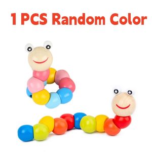 Funny Kids Montessori Wooden Toys Macaron Blocks Learning Toy Baby Music Rattles Graphic Colorful Wooden Blocks Educational Toys