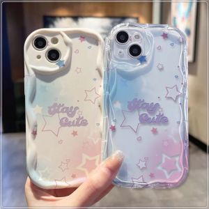 Brilliant stars Compatible for IPhone 15 Plus 11 14 13 12 15 Pro Max XR X XS Max 15 7Plus 8plus Wavy Curved Edge