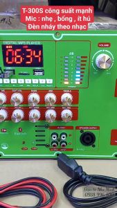Mạch T-300s + Mic không dây cao cấp - Mạch công suât lơn Bass 5 tấc đôi - Mic ít hú tiếng trầm ấm