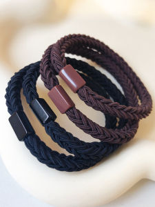 High Elasticity Braided Hair Ties Womens Hair Bands Durable Leather Covers Simple Design Hair Rings Fresh 2023 New Style