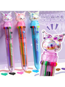 Multicolor Ballpoint Pen Integrated Note-Taking Utility Capybara Cartoon Design Red Blue Black Ten Colors Press-Type Pen