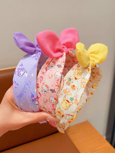 Phụ Kiện Tóc Trẻ Em Hình Tai Thỏ Dễ Thương Cho Bé Gái Phụ Kiện Tóc Vải Thắt Nút Bướm Phụ Kiện Tóc Rộng Cho Bé Gái