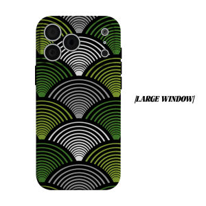Gradient Scallop Lines Phone Case for iPhone 18 17 16 15 14 13 12 11 Air Pro Max Plus Double-layer Cover