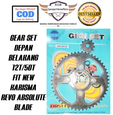 GEAR SET DEPAN BELAKANG HONDA 60T 55T 50T 45T 40T 37T 36T BLADE REVO FIT NEW KARISMA SUPRA X 125