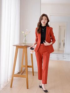 RYRYSTYLE Korean Version of Women's Long-Sleeved Professional Suit Formal Pants Set Interview Sales 8622 Blazer