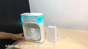 3 in 1 Mini Air Cooler USB Connection Portable Fan Humidifier Purifier Mist Cooler with 7 Colors LED Light
