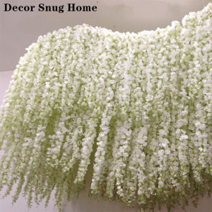 【Free Shipping】110cm Artificial Wisteria Flowers Vine Fake Silk Wisteria Garland Hanging Flowers for Wedding Garden Home Party Decorations