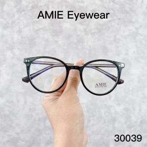 Mắt kính cận tròn nam nữ AMIE Eyewear gọng kính nhựa lõi kim loại chắc chắn hạn chế đau tai 30039