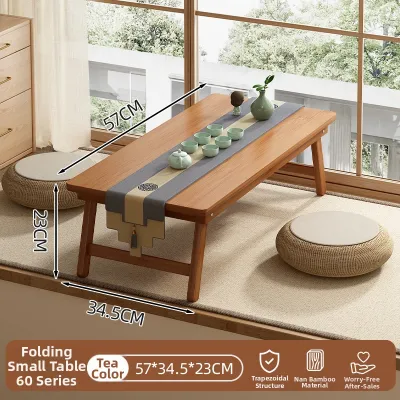 Foldable Tatami Small Table Modern Simple Style Home Use Windowledge Dining Table Bedroom Futon Table Tea Table Bamboo Material