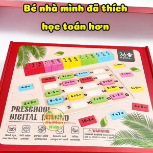 Bộ Domino Học Toán 110 Miếng Gỗ In Màu | Có Phép Tính Và Ghép Đáp Án Giúp Bé Vừa Giải Trí Vừa Làm Quen Toán Đơn Giản
