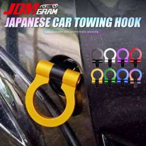 JDMGRAM Titanium Car Tow Hook Universal For Toyota Honda Nissan Japanese Car JDM Style Foldable Front Towing Hook Safety Trailer Ring Auto Exterior Accessories