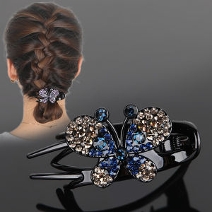 Butterfly Duckbill Hairpin Headdress Ladieswear Back Head Updo Duckbill Clip Rhinestone Clip Hair Accessories Hairpin Small Hair Grabbing Clip