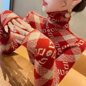 ผู้หญิง สูง ปกเสื้อ สลิมฟิต ถัก เสื้อท่อนบน นุ่ม ชั้นฐานแสนสบาย สไตล์เรโทร แขนยาว ความหนาปกติ เสื้อผ้าถัก สําหรับ ฤดูใบไม้ร่วง ฤดูหนาว