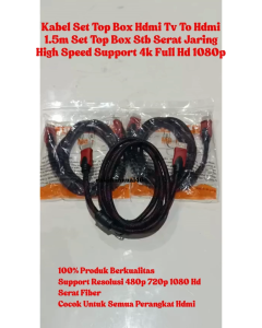 Kabel Set Top Box Hdmi To Hdmi Jaring 1.5m High Speed Full Hd Gold Plated High Quality Ak2002