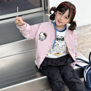 เสื้อแจ็คเก็ตเด็กผู้หญิงสไตล์เกาหลี 2025 ฤดูใบไม้ร่วง ฤดูใบไม้ผลิ ฤดูหนาว แฟชั่น ลายการ์ตูน แจ็คเก็ตบิน แจ็คเก็ตเบสบอล เสื้อผ้าเด็ก