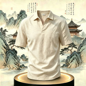 Breathable Tencel Linen Blend Polo Shirt For Men