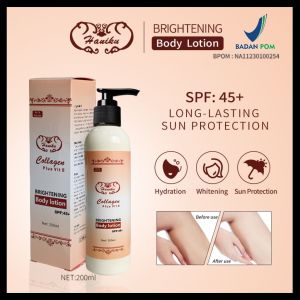 ( per pcs ) body lotion collagen haniku plus vit e BPOM / brightening body lotion spf 45+