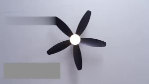 Inverter Ceiling Fan with LED Light Modern Heavy Duty 42 Inches Big Ceilings Fan with Remote Electric DC Fan Wall Mounted Air Circulator Fan for Living Room Bedroom Dining 5 Blades 6 Speed Wind Energy Saving