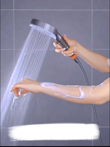 Vòi sen tăng áp phòng tắm có chức năng lọc nút chặn nước một chạm 5 chế độ dòng nước giá đỡ vòi sen cầm tay kèm bộ dây vòi sen dài 15m