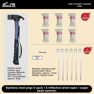 winpolar | Stainless Steel Wind-Resistant Extra Thick Ground Pegs