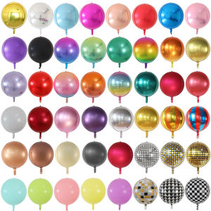 22Inch Rose Gold 4D Foil Helium Balloons Sky Rainbow Metallic Air Globos Baby Shower Wedding Birthday Party Decorations Kid Toys