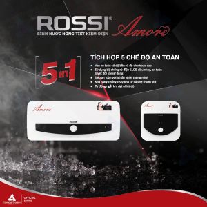 Bình nóng lạnh gián tiếp Rossi Amore Vuông (15/20/30 Lít) - Chính hãng Bảo Hành 7 năm