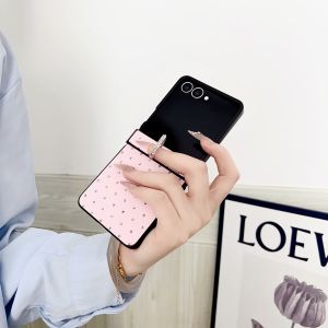 szhaiyu | For Samsung Galaxy Z Flip 8 7 7E 6 5 4 3 Luxury Diamond Glitter Ring Case With Hinge Protection Shockproof Glitter Spot Cover