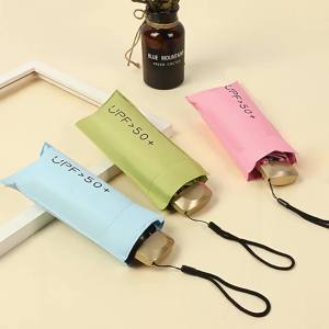 Ô Dù Mini Chống Tia UV Ô Dù Gấp Gọn Bỏ Túi Chất Liệu Vinyl Che Nắng Không Tự Động Tích Hợp Tất Cả Trong Một Lớp Phủ Đen.