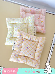 Bleu Et Rose Original INS Checkered Cotton Linen Coaster Heat Resistant Mat  Style Photography Props Square Shape Korean Trend