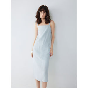 Elle | French Elegant Linen Slim Fit Fashion A-line Dress