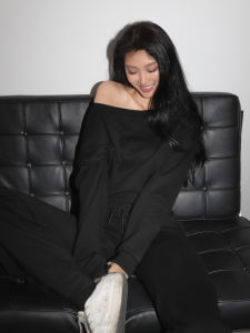 Bộ Đồ Hai Mảnh Không Tay Áo Nỉ Vai Chéo Một Bên Vai Quần Ống Loe Cạp Cao Quần Áo Cotton Thường Ngày Mùa Xuân